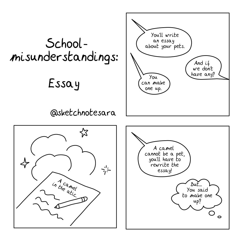 Comic: School essay